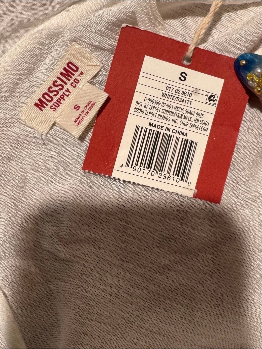 Mossimo Supply Co White Cold Shoulder Eyelet Ruffle Blouse NWT Small - Picture 4 of 5